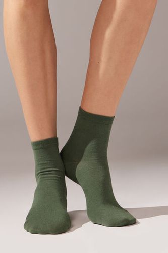 Short Socks with Trimmed Cuffs Woman Green Size 36-38 - Calzedonia - Modalova