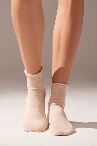 Cuffless Short Linen Socks Woman Nude Size 39-41 - Calzedonia - Modalova