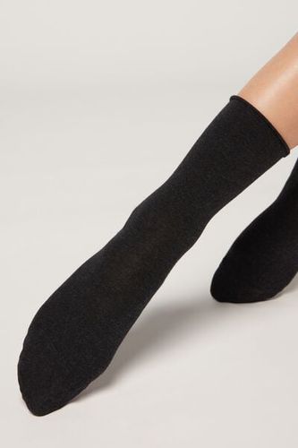 Non-Elastic Cotton Ankle Socks Woman Grey Size 39-41 - Calzedonia - Modalova