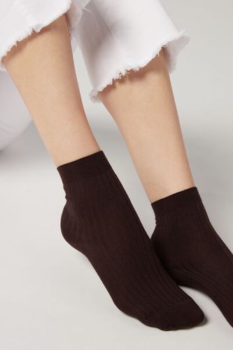 Short Ribbed Socks with Cotton and Cashmere Woman Size 39-41 - Calzedonia - Modalova