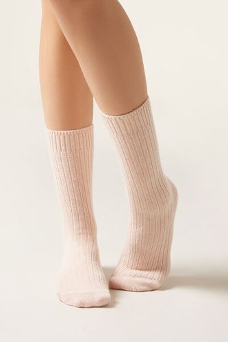 Short Ribbed Socks with Wool and Cashmere Woman Size TU - Calzedonia - Modalova