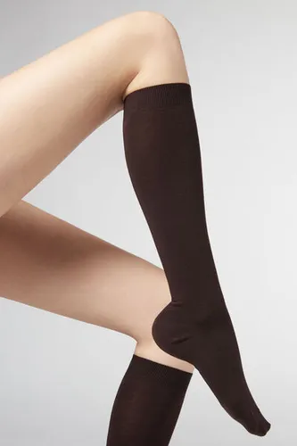 Long socks in Cotton with Cashmere Woman Brown Size 39-41 - Calzedonia - Modalova