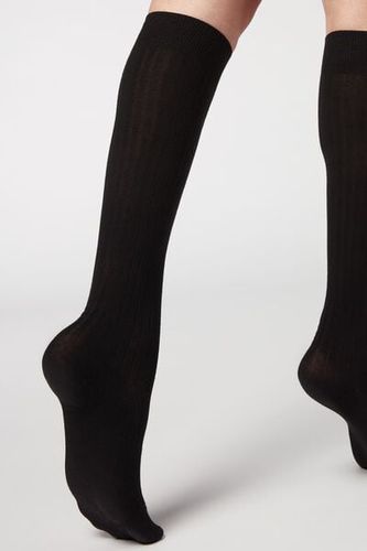 Women’s Ribbed Long Socks with Cashmere Woman Black Size 39-41 - Calzedonia - Modalova