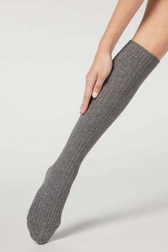 Women’s Ribbed Long Socks with Wool and Cashmere Woman Size TU - Calzedonia - Modalova