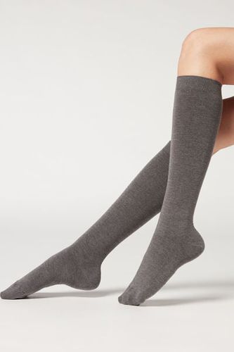 Long Socks with Cashmere Woman Grey Size 39-41 - Calzedonia - Modalova