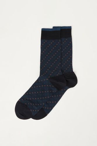 Men’s Diamond Pattern Jacquard Short Socks Man Blue Size TU - Calzedonia - Modalova