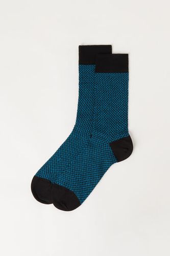 Men’s Herringbone Motif Short Socks Man Blue Size TU - Calzedonia - Modalova