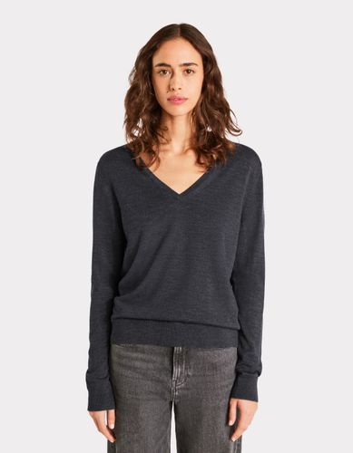 Pull 100% laine mérinos à col V - celio - Modalova
