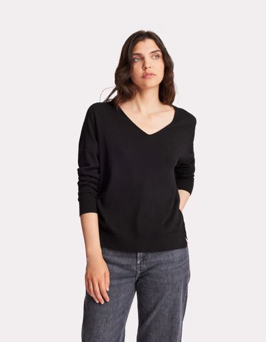 Pull doux à col V - noir - celio - Modalova