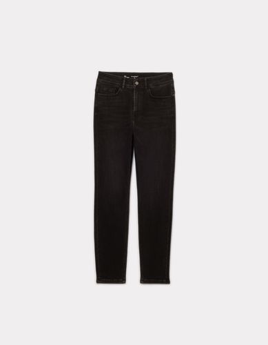 Jean slim long taille haute en coton - gris foncé - celio - Modalova