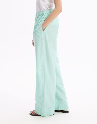 Pantalon de pyjama large en popeline de coton - vert d'eau - celio - Modalova