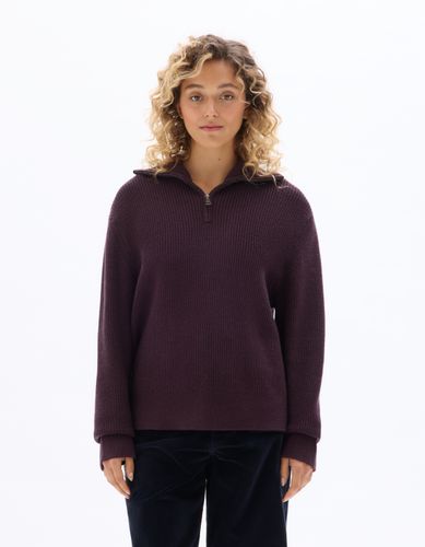 Pull col montant zippé en maille - marron - celio - Modalova
