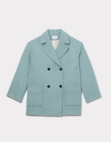 Manteau long en laine - vert d'eau - celio - Modalova