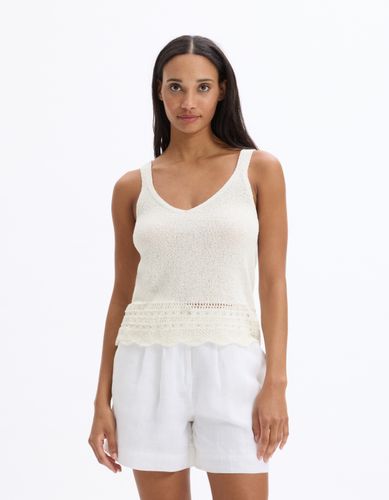 Débardeur en maille crochet - écru - celio - Modalova
