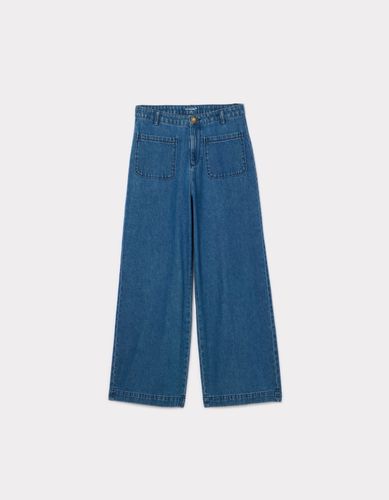 Pantalon large - bleu - celio - Modalova