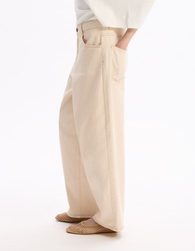 Pantalon large - beige - celio - Modalova