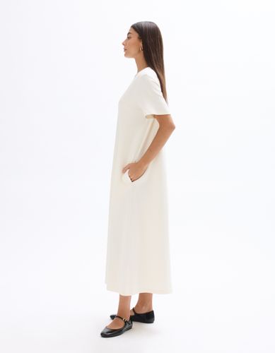 Robe mi-longue en coton - écru - celio - Modalova