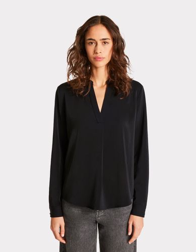 Blouse en satin lourd - noir - celio - Modalova