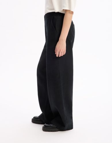 Pantalon en lin - noir - celio - Modalova