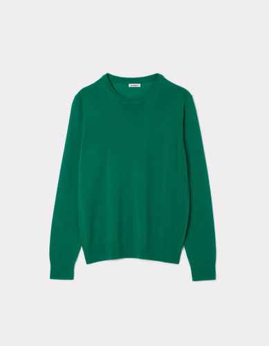 Pull 100% laine mérinos à col rond - vert émeraude - celio - Modalova