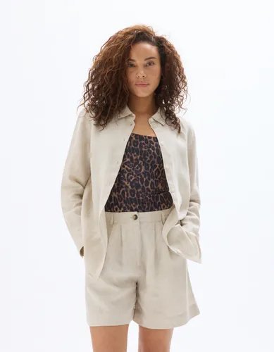 Chemise en lin - beige - celio - Modalova