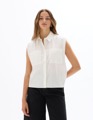 Chemise courte boxy sans manche - écru - celio - Modalova