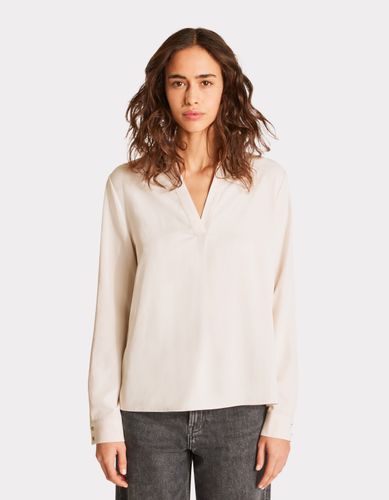 Blouse en satin lourd - beige - celio - Modalova