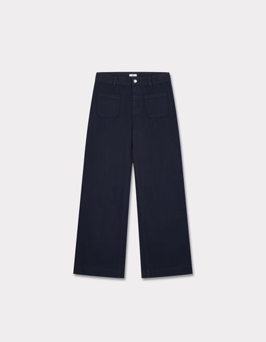 Pantalon large - marine - celio - Modalova