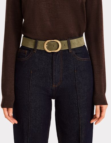 Ceinture en cuir colorée - kaki - celio - Modalova