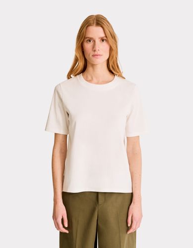 T-shirt en coton doux à col rond - écru - celio - Modalova