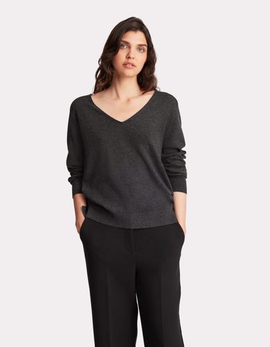 Pull doux à col v - gris - celio - Modalova