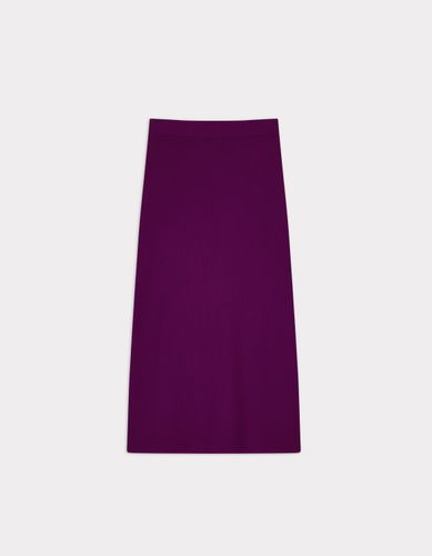 Jupe en maille côtelée - violet - celio - Modalova