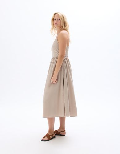 Robe longue fluide à bretelles - beige - celio - Modalova