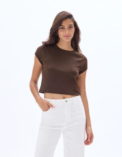 T-shirt uni court - marron - celio - Modalova