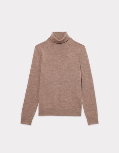 Pull 100% laine mérinos à col roulé - taupe - celio - Modalova