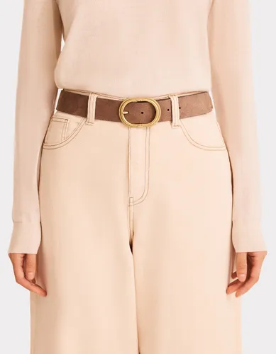 Ceinture en cuir colorée - gris - celio - Modalova