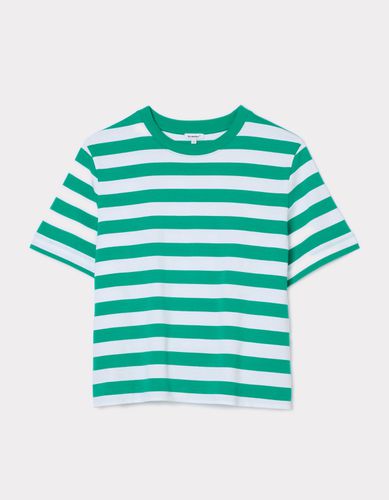 T-shirt manches courtes rayé - vert émeraude - celio - Modalova