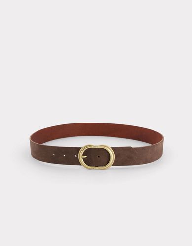 Ceinture en cuir colorée - marron - celio - Modalova