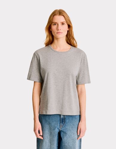 T-shirt en coton à col rond - gris clair - celio - Modalova
