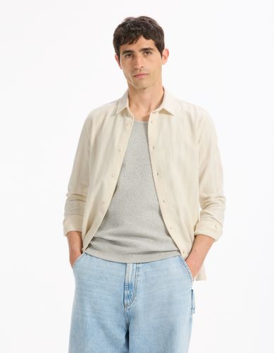 Chemise regular jacquard 100% coton - camaieu - Modalova