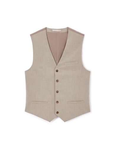 Gilet de costume slim stretch - beige - camaieu - Modalova