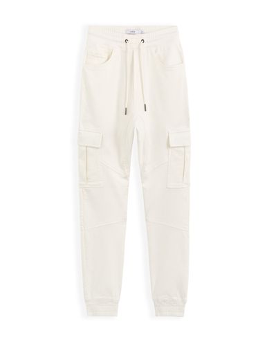 Pantalon cargo slim en coton stretch - écru - camaieu - Modalova