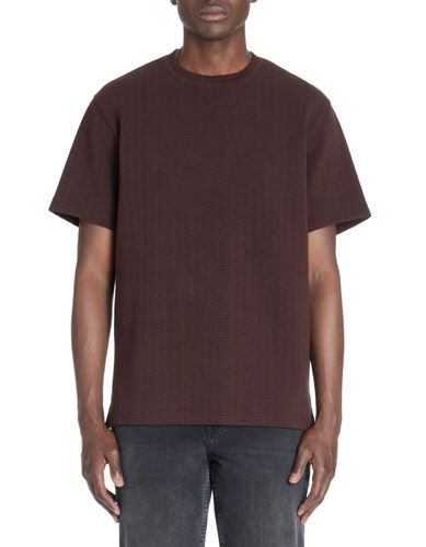T-shirt boxy col rond coton mélangé - marron - camaieu - Modalova