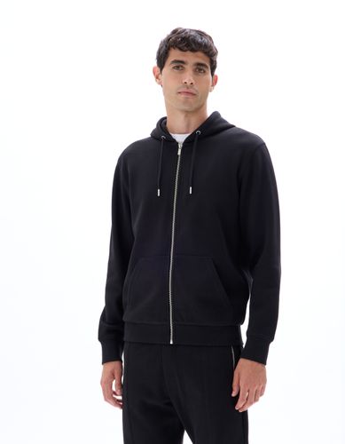 Sweat zippé à capuche regular en piqué - camaieu - Modalova