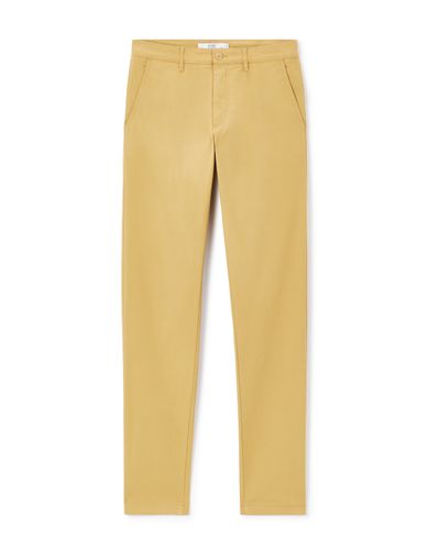 Pantalon chino slim en coton stretch - jaune - camaieu - Modalova