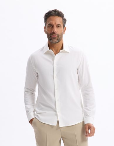 Chemise regular en coton viscose - camaieu - Modalova
