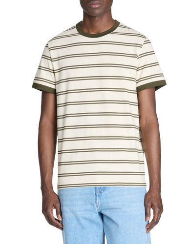 T-shirt straight col rond 100% coton - bordeaux - camaieu - Modalova