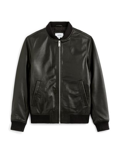 Blouson en cuir de mouton - noir - camaieu - Modalova