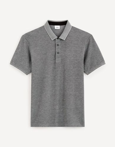 Polo bi ton regular - noir - camaieu - Modalova