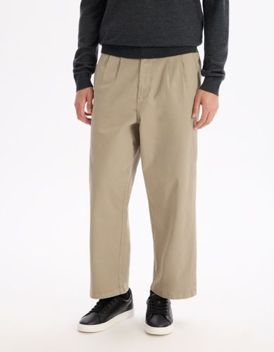 Pantalon baggy 7/8 ème en coton stretch - camaieu - Modalova